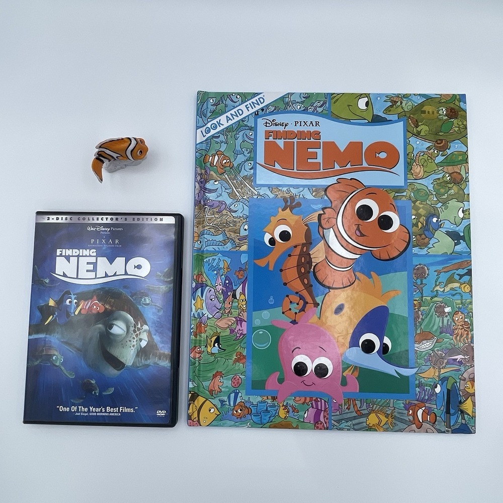 Finding Nemo Bundle DVD 2-Disc Set + Look & Find Book + Mini Figure Disney Pixar